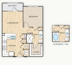 The Fonda (1x1) 318 floor plan